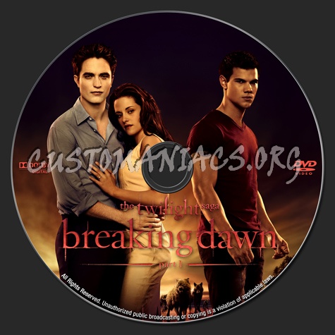 The Twilight Saga Breaking Dawn - Part 1 dvd label