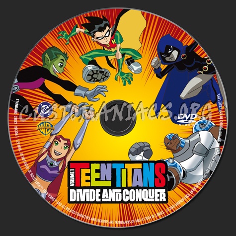 Teen Titans Divide and Conquer dvd label