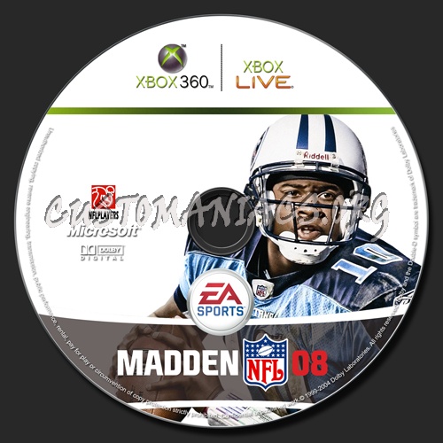 Madden 08 dvd label