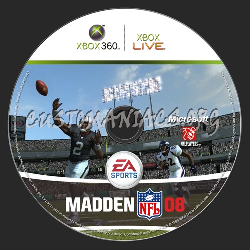 Madden 08 dvd label