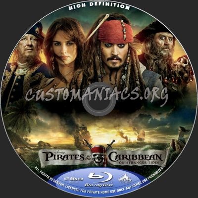 Pirates Of The Caribbean: On Stranger Tides blu-ray label