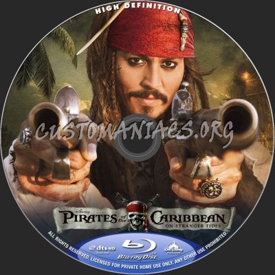 Pirates Of The Caribbean: On Stranger Tides blu-ray label