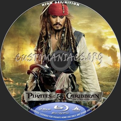 Pirates Of The Caribbean: On Stranger Tides blu-ray label