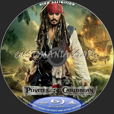 Pirates Of The Caribbean: On Stranger Tides blu-ray label