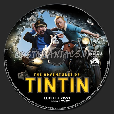 The Adventures Of Tintin - Secret of the Unicorn dvd label