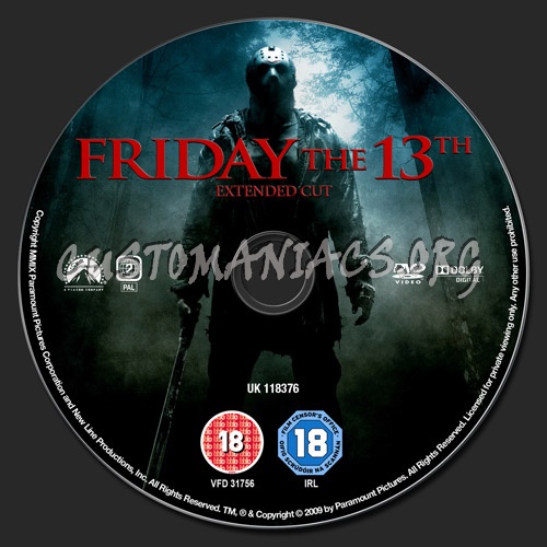 Friday the 13th (2009) dvd label