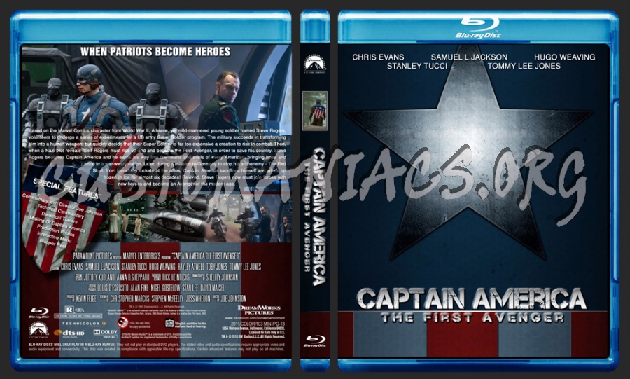 Captain America The First Avenger blu-ray cover