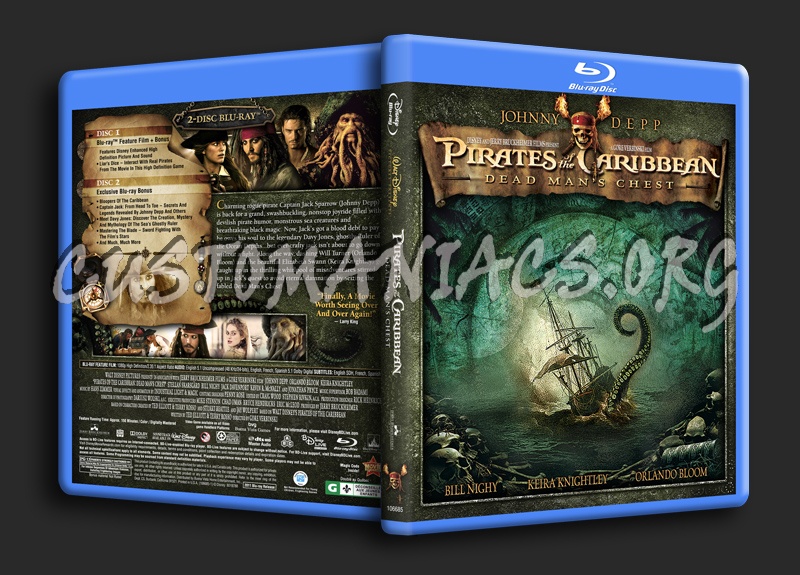 Pirates Of The Caribbean: Dead Man's Chest blu-ray cover