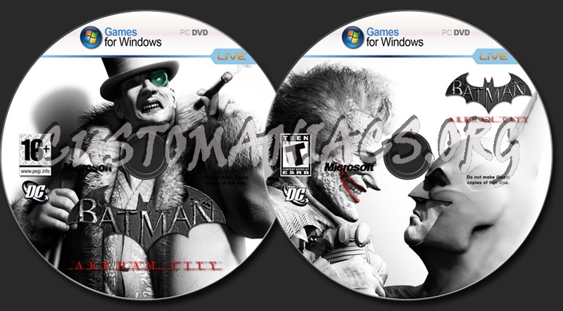 Batman: Arkham City blu-ray label