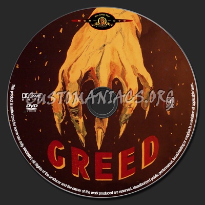 Greed dvd label