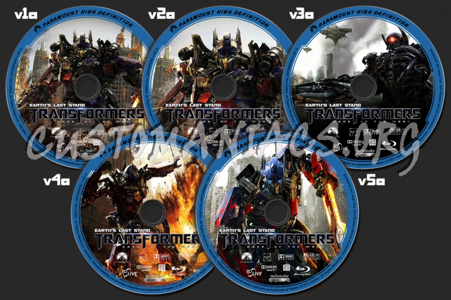 Transformers: Dark of the Moon blu-ray label