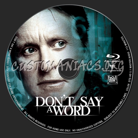 Don't Say a Word blu-ray label