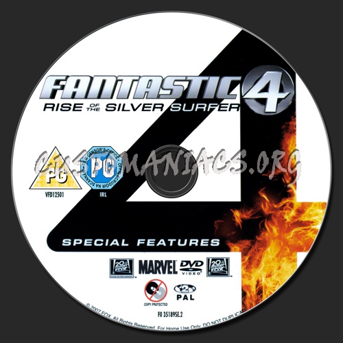 Fantastic 4 Rise of the Silver Surfer dvd label