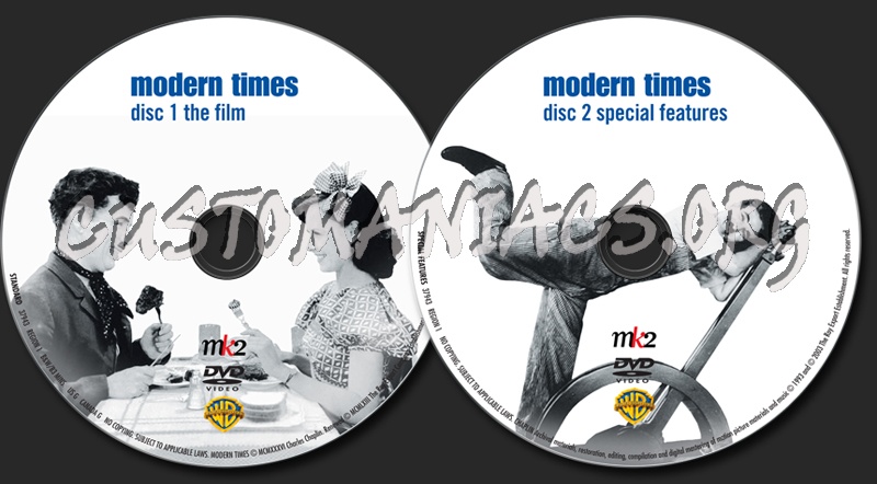 The Chaplin Collection: Modern Times dvd label