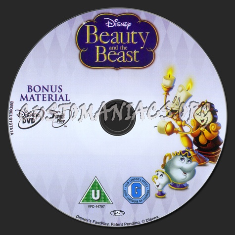 Beauty and the Beast Bonus Material dvd label