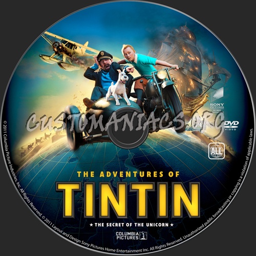 The Adventures of Tintin dvd label