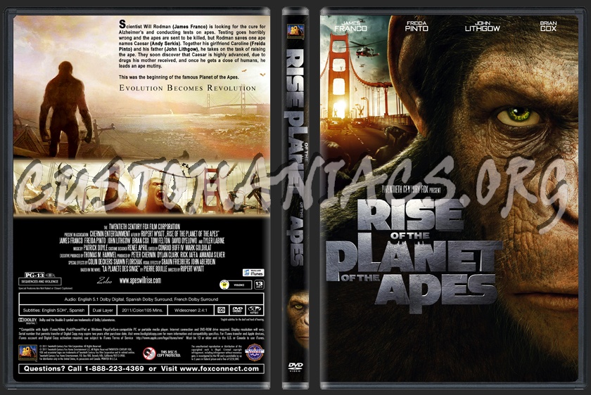 Rise of the Planet of the Apes dvd cover