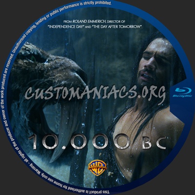 10.000 Bc blu-ray label