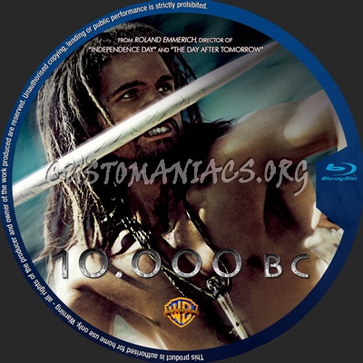 10.000 Bc blu-ray label