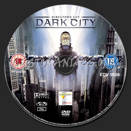 Dark City dvd label