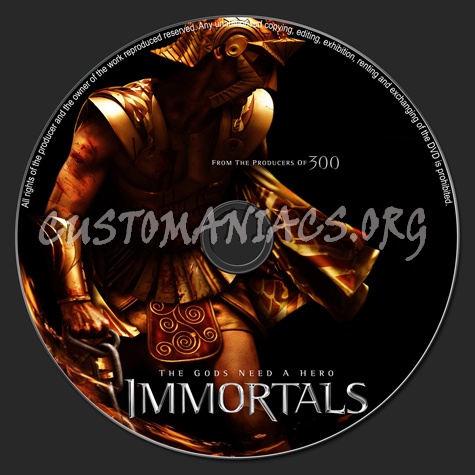 Immortals dvd label