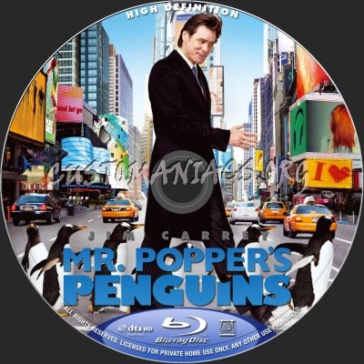 Mr. Poppers Penguins blu-ray label