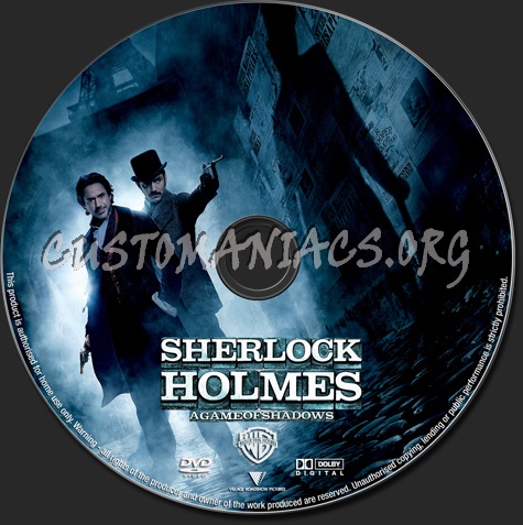 Sherlock Holmes A Game of Shadows dvd label