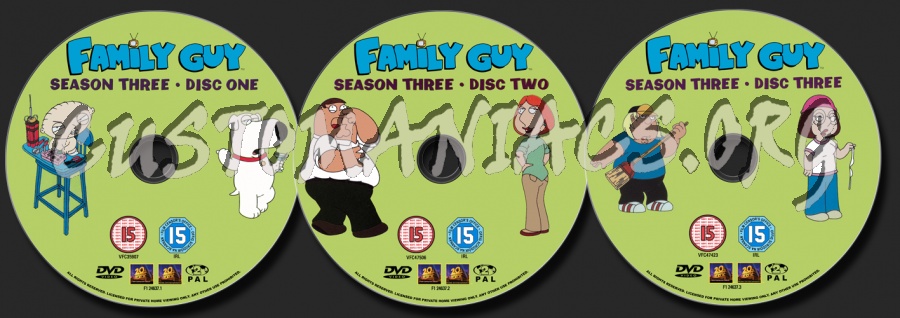 Family Guy Season 3 dvd label