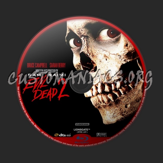 Evil Dead 2 blu-ray label