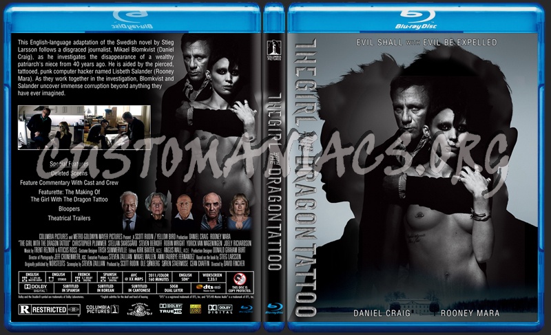 The Girl With The Dragon Tattoo blu-ray cover