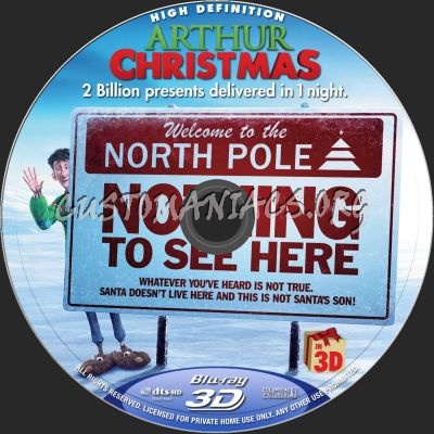 Arthur Christmas blu-ray label