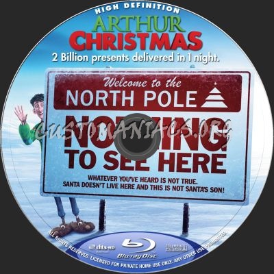 Arthur Christmas blu-ray label