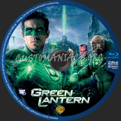 Green Lantern blu-ray label