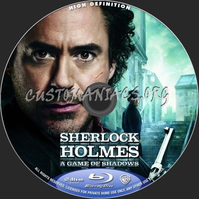 Sherlock Holmes: A Game Of Shadows blu-ray label