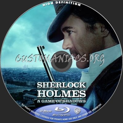 Sherlock Holmes: A Game Of Shadows blu-ray label