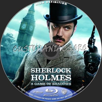 Sherlock Holmes: A Game Of Shadows blu-ray label