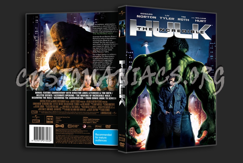 The Incredible Hulk dvd cover