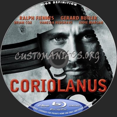 Coriolanus blu-ray label