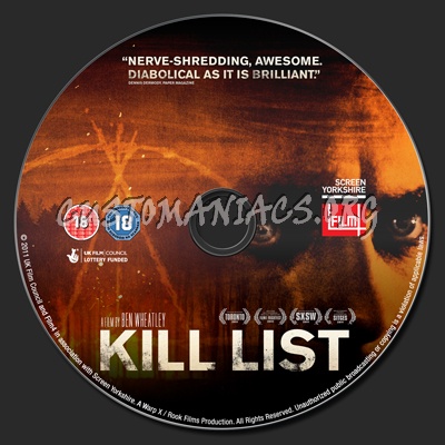 Kill List dvd label