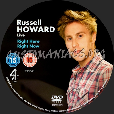 Russell Howard Live Right Here Right Now dvd label