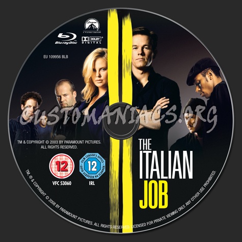 The Italian Job blu-ray label