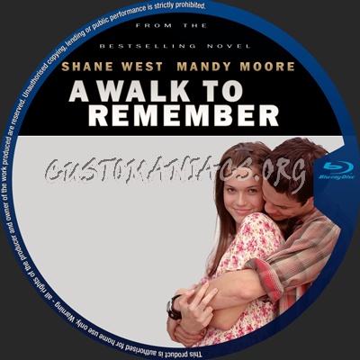 A Walk To Remember blu-ray label