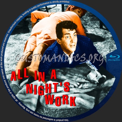 All In A Night's Work blu-ray label