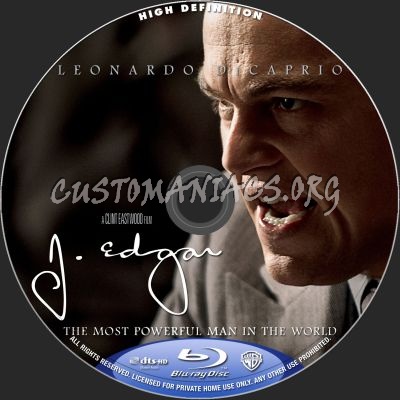 J Edgar blu-ray label