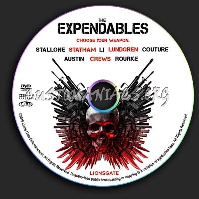 The Expendables dvd label