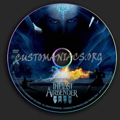 The Last Airbender dvd label