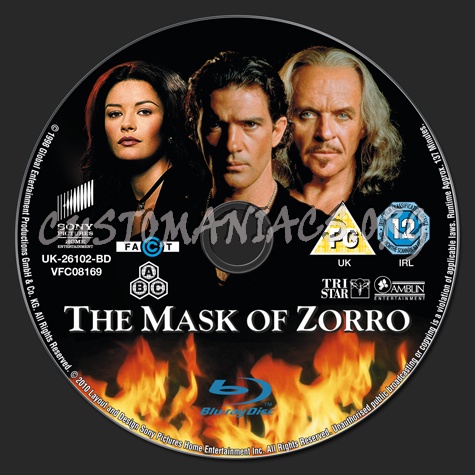 The Mask of Zorro blu-ray label