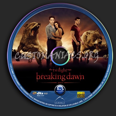 Twilight - Breaking Dawn Part 1 blu-ray label