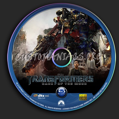 Transformers - Dark Of The Moon blu-ray label