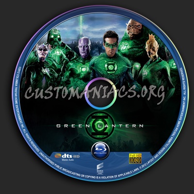 Green Lantern blu-ray label